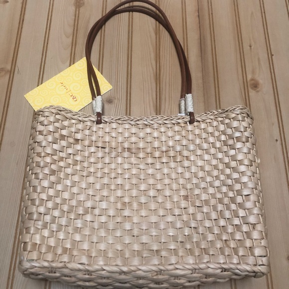 Woven Straw Sequin Butterfly Dragonfly Purse NWT - Picture 6 of 13